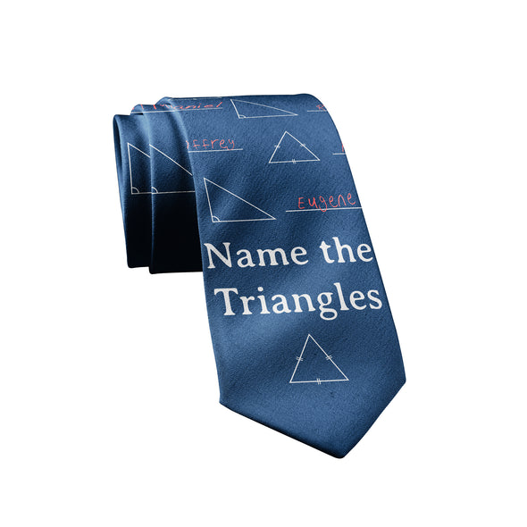 Name The Triangles Necktie Funny Nerdy Science Math Gift For Teacher Office Novelty Tie