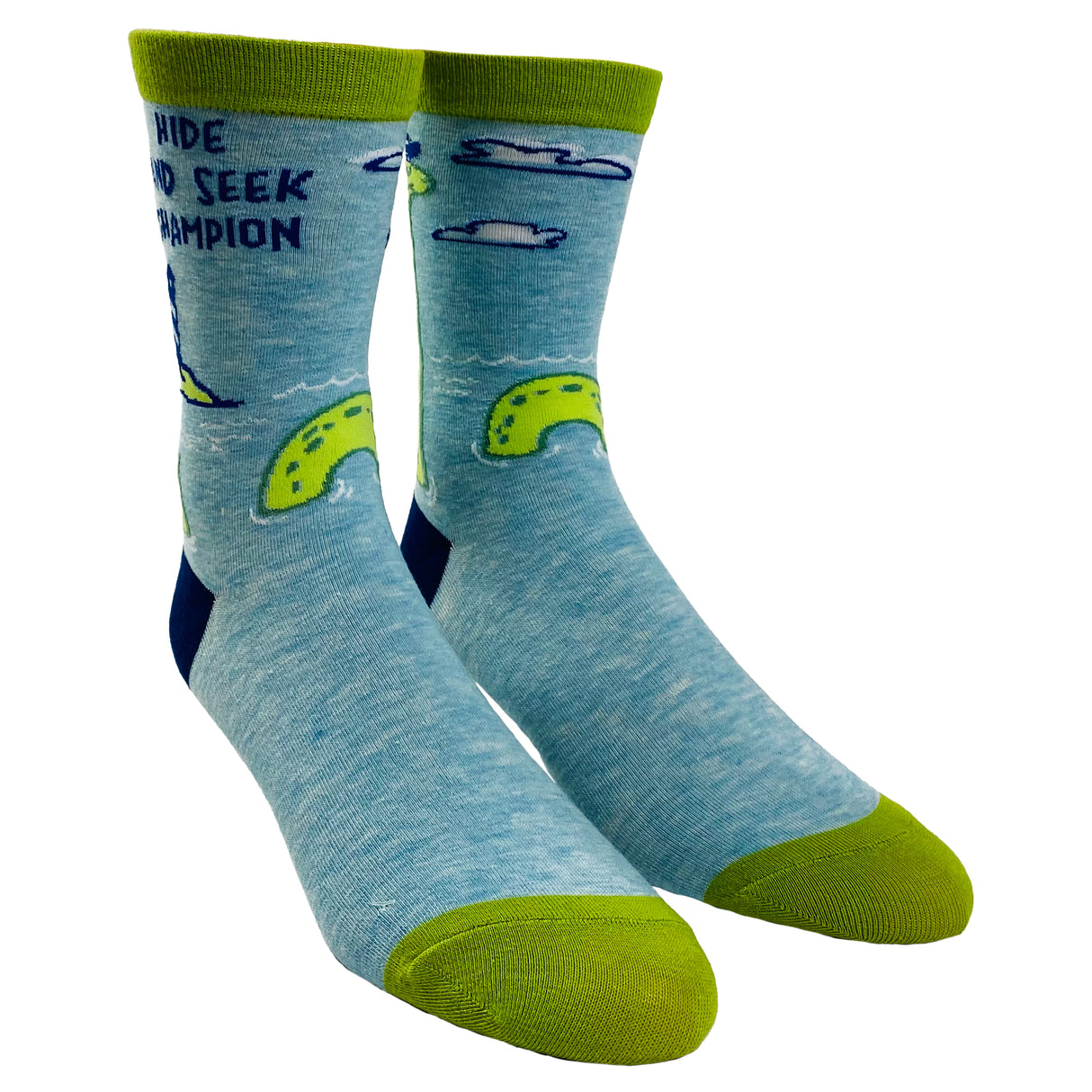 Women's Hide And Seek Champion Socks Funny Loch Ness Monster Novelty Graphic Footwear