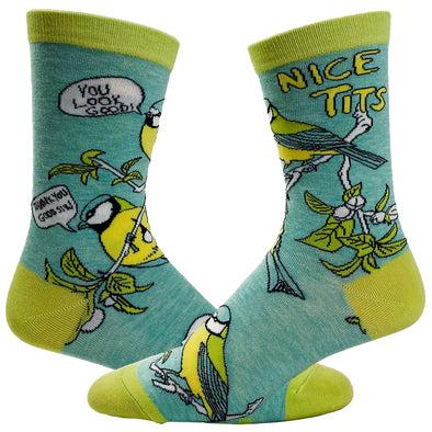 Men's Nice Tits Socks Funny Bird Watching Sarcastic Boobs Novelty Footwear
