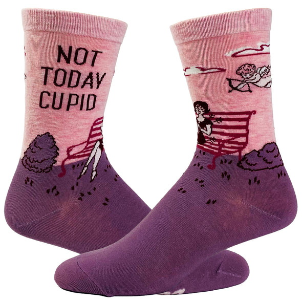 Women's Not Today Cupid Socks Funny Single Valentine's Day Novelty Footwear