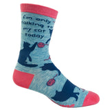 Women's I'm Only Talking To My Cat Today Sock Funny Pet Kitten Animal Footwear