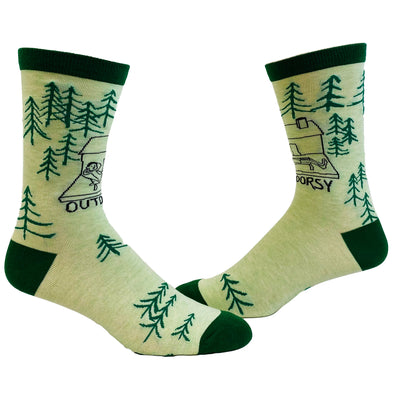 Men's Outdoorsy Socks Funny Camping Forest Woods Nature Novelty Footwear