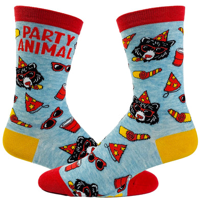Youth Party Animal Socks Funny Festive Bear Celebration Novelty Graphic Footwear