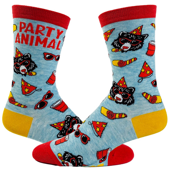 Youth Party Animal Socks Funny Festive Bear Celebration Novelty Graphic Footwear