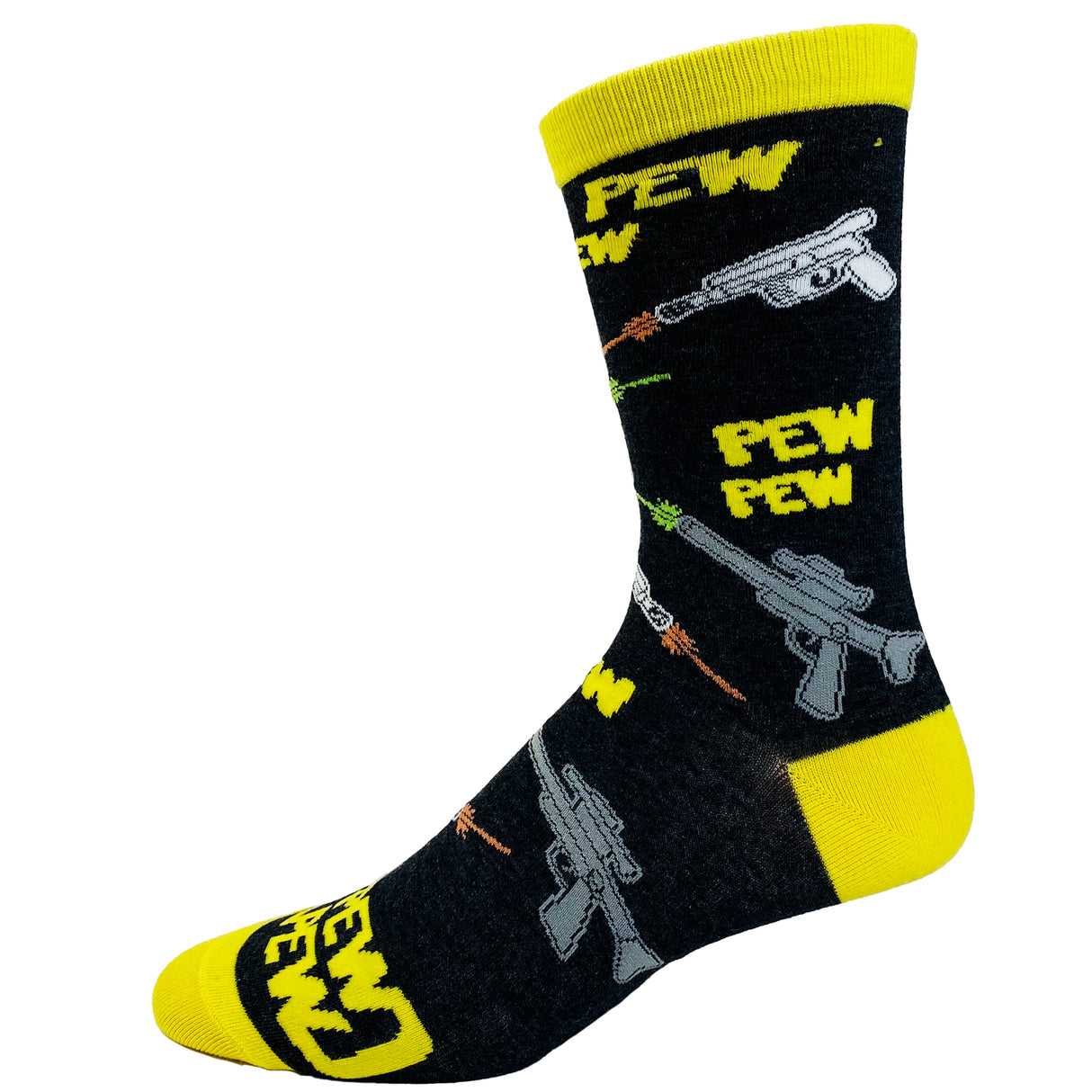 Men's Pew Pew Socks Funny Lasers Sci Fi Novelty Fantasy Nerdy Video Game Footwear