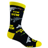 Men's Pew Pew Socks Funny Lasers Sci Fi Novelty Fantasy Nerdy Video Game Footwear