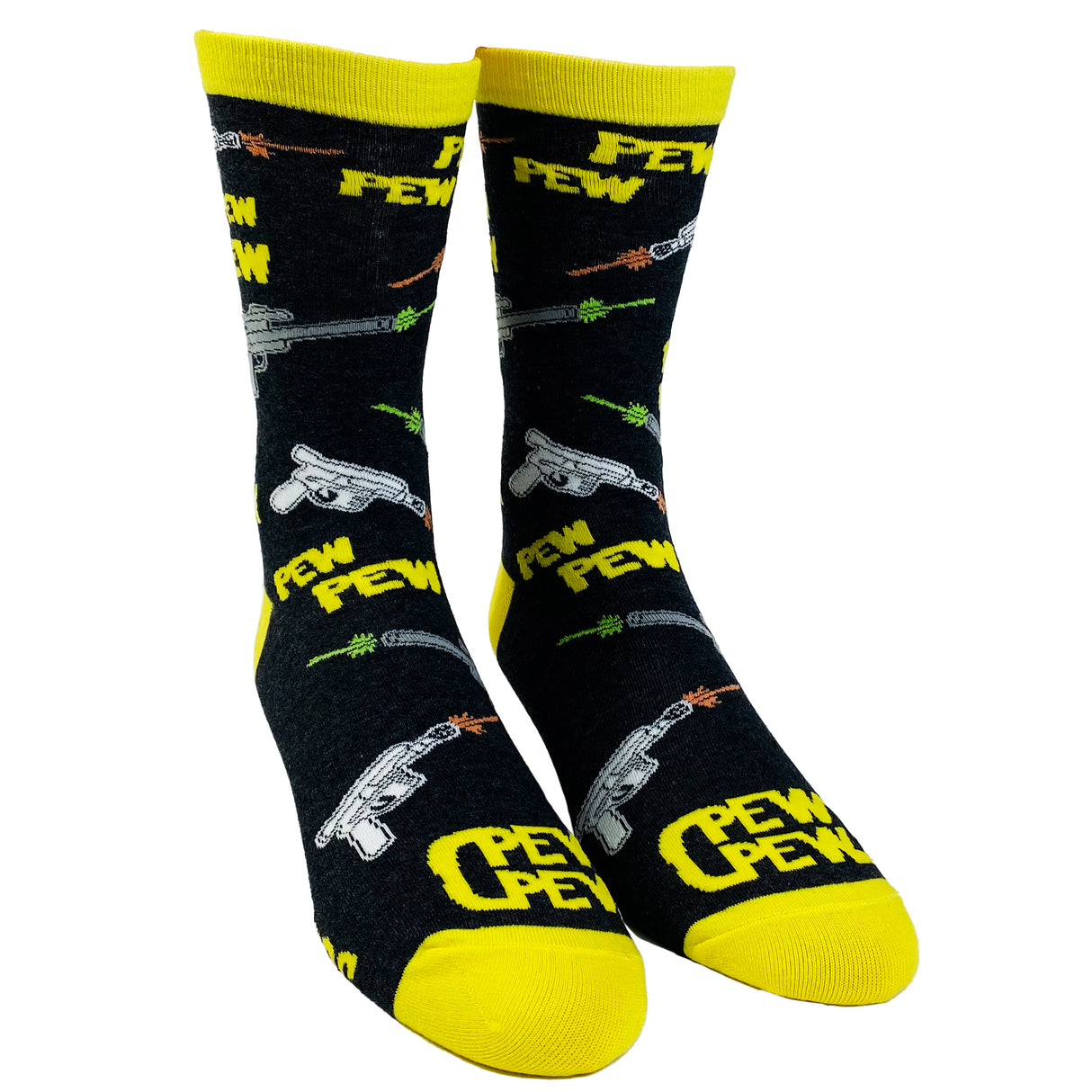 Men's Pew Pew Socks Funny Lasers Sci Fi Novelty Fantasy Nerdy Video Game Footwear