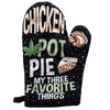 Chicken Pot Pie My Three Favorite Things Oven Mitt Funny 420 Weed Munchies Kitchen Glove
