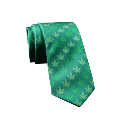 Pot Leaves Necktie Funny 420 Marijuana Stoner Gift Novelty Office Tie