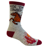 Men's Ride Em Cowboy Socks Funny Horseback Riding Desert Sun Novelty Western Footwear