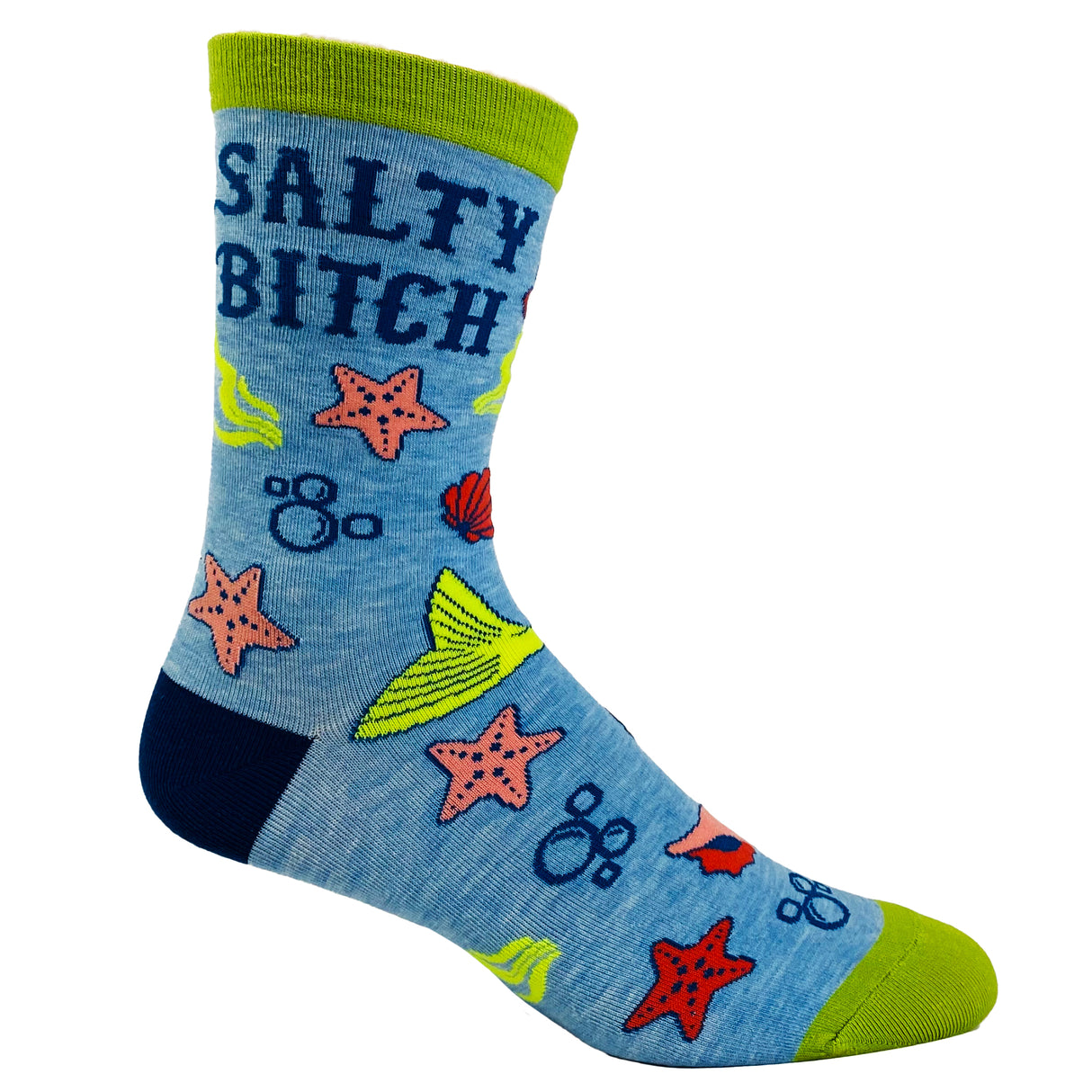 Women's Salty Bitch Socks Funny Mermaid Ocean Vacation Sea Hilarious Saying Footwear