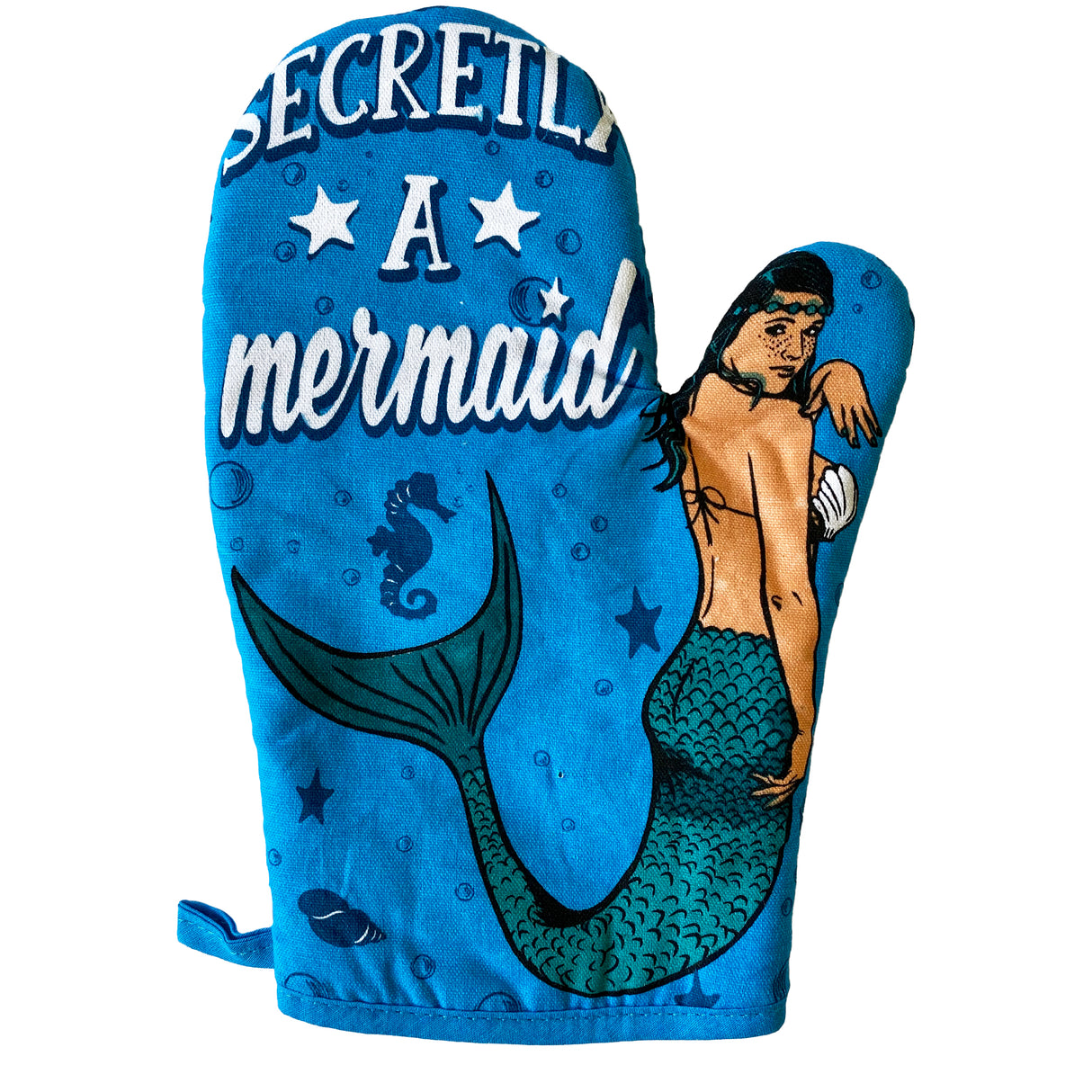 Secretly A Mermaid Oven Mitt Funny Sea Ocean Princess Novelty Kitchen Glove