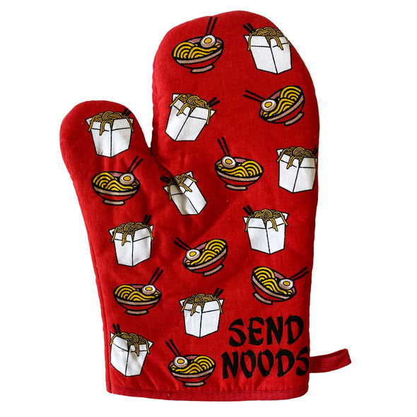 Send Noods Oven Mitt Funny Noodles Ramen Lo Mein Graphic Novelty Chef Kitchen Glove