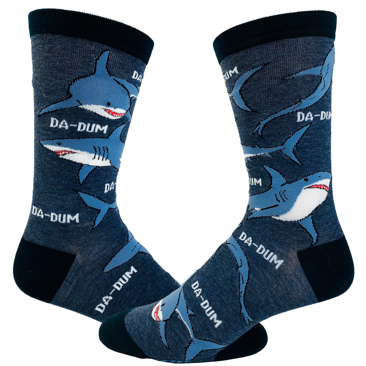 Youth Shark Da-Dum Socks Funny Shark Movie Theme Song Ocean Beach Vaction Footwear