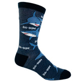 Youth Shark Da-Dum Socks Funny Shark Movie Theme Song Ocean Beach Vaction Footwear