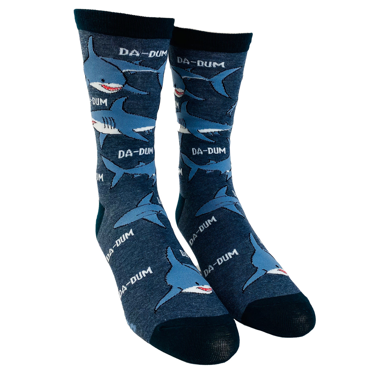 Youth Shark Da-Dum Socks Funny Shark Movie Theme Song Ocean Beach Vaction Footwear