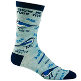 Men's Show Me Your Tits Socks Funny Bird Watching Novelty Sarcastic Footwear