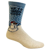 Men's Up To Snow Good Socks Funny Christmas Winter Weather Snowman Novelty Footwear