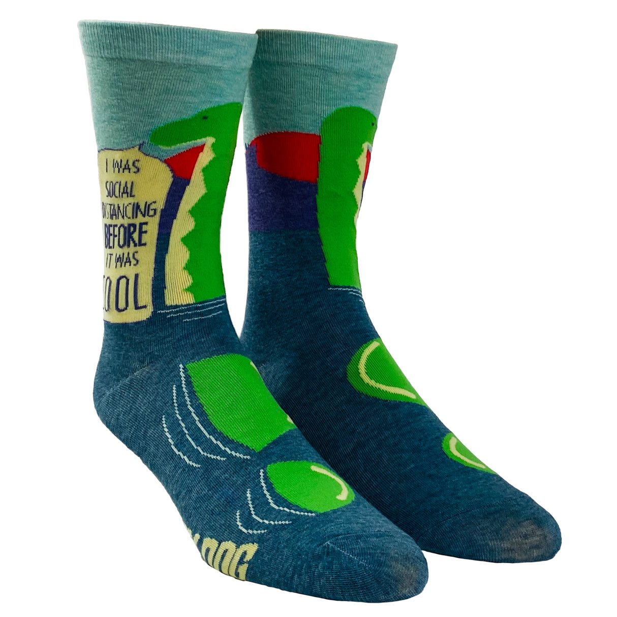 Men's I Was Social Distancing Before It Was Cool Socks Funny Loch Ness Monster Novelty Footwear