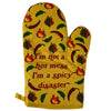 I'm Not A Hot Mess I'm A Spicy Disaster Oven Mitt Funny Chili Peppers Heat Graphic Novelty Kitchen Glove