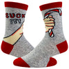 Women's Suck It Socks Funny Christmas Candycane Sarcastic Holiday Party Graphic Footwear