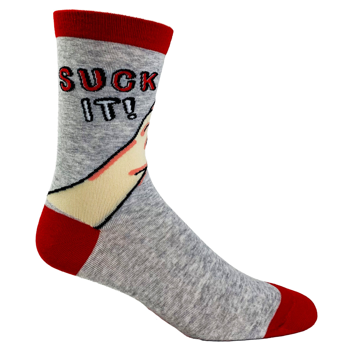 Women's Suck It Socks Funny Christmas Candycane Sarcastic Holiday Party Graphic Footwear