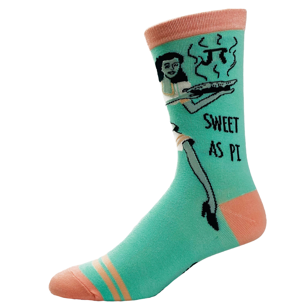 Women's Sweet As Pi Socks Funny Math Nerd 3.14 Novelty Dessert Kitchen Graphic Footwear