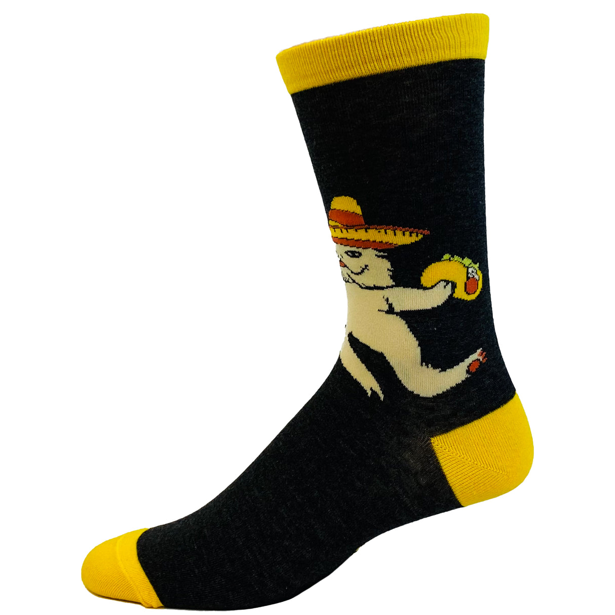 Men's Tacos And Cervezas Socks Funny Cinco De Mayo Cat Gato Novelty Footwear