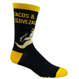 Men's Tacos And Cervezas Socks Funny Cinco De Mayo Cat Gato Novelty Footwear