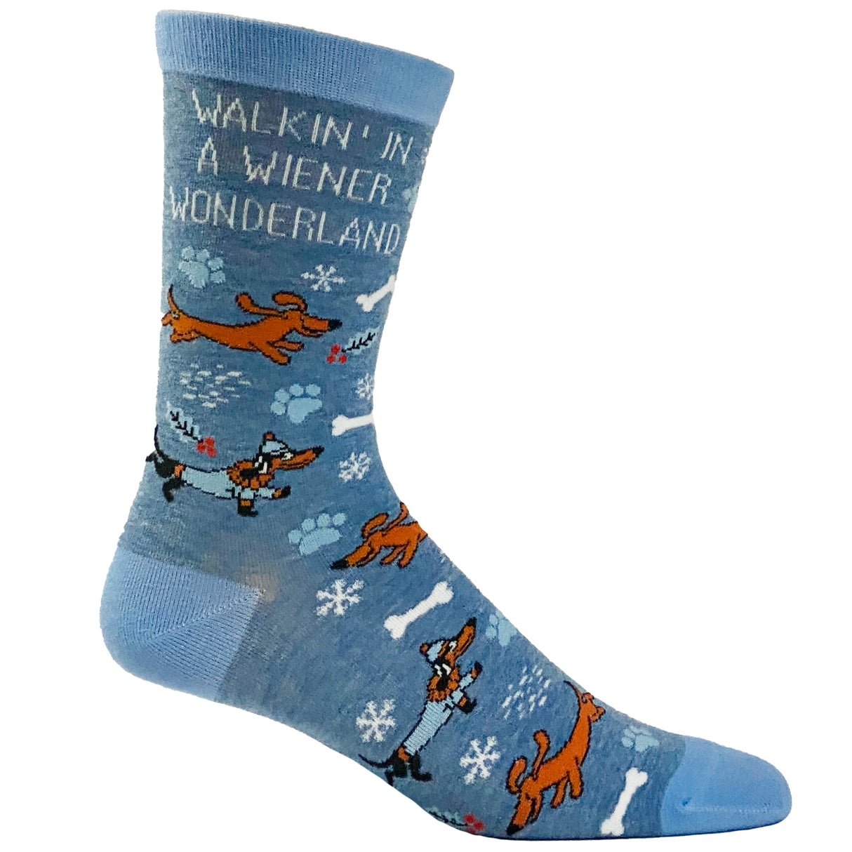 Women's Walkin In A Wiener Wonderland Socks Funny Winer Weather Christmas Dog Lover Footwear