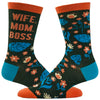 Women's Wife Mom Boss Socks Funny Mothers Day Gift For Awesome Mama Graphic Novelty Footwear