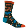 Women's Wife Mom Boss Socks Funny Mothers Day Gift For Awesome Mama Graphic Novelty Footwear