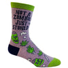 Women's Not A Zombie Just Stoned Socks Funny Halloween 420 High Marijuana Novelty Footwear