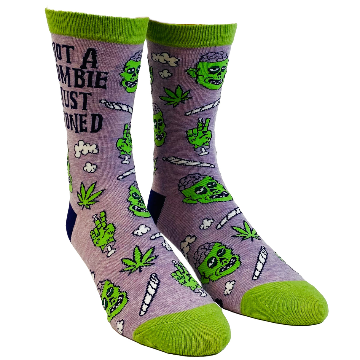 Women's Not A Zombie Just Stoned Socks Funny Halloween 420 High Marijuana Novelty Footwear