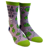 Women's Not A Zombie Just Stoned Socks Funny Halloween 420 High Marijuana Novelty Footwear