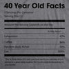 Mens 40 Year Old Facts Tshirt Funny Forties Nutrition Label Coffee Birthday Tee