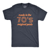 Mens Made In The 70s Original Parts Tshirt Funny Age Birthday Decade Graphic Tee