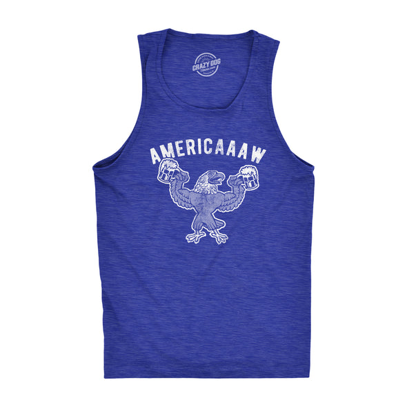 Americaaaw Mens Fitness Tank  Funny 4th Of July Merica Bald Eagle Beer Drinking Graphic Party Shirt