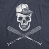 Mens Baseball Skull Tshirt Sports Fan Baseball Pirate Skull And Crossbones Graphic Novelty Tee
