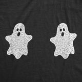 Womens Ghost Boobs Tshirt Funny Halloween Boo Hilarious Tits Graphic Tee