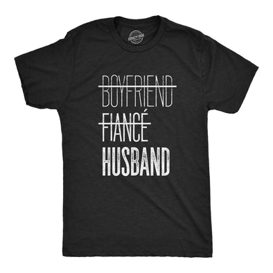 Mens Boyfriend Fiance Husband T shirt Funny Marriage Engagement Wedding Tee