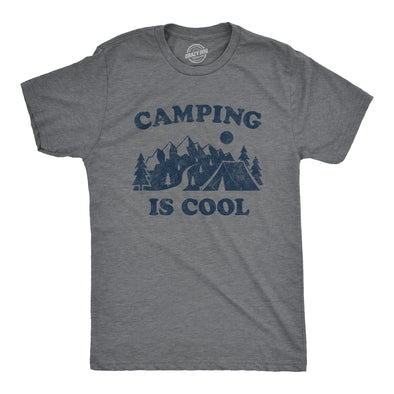 Mens Camping Is Cool Tshirt Funny Outdoor Adventure Hiking Tent Novelty Graphic Tee