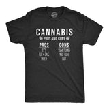 Mens Cannabis Pros And Cons Tshirt Funny Weed 420 Stoner Graphic Novelty Tee