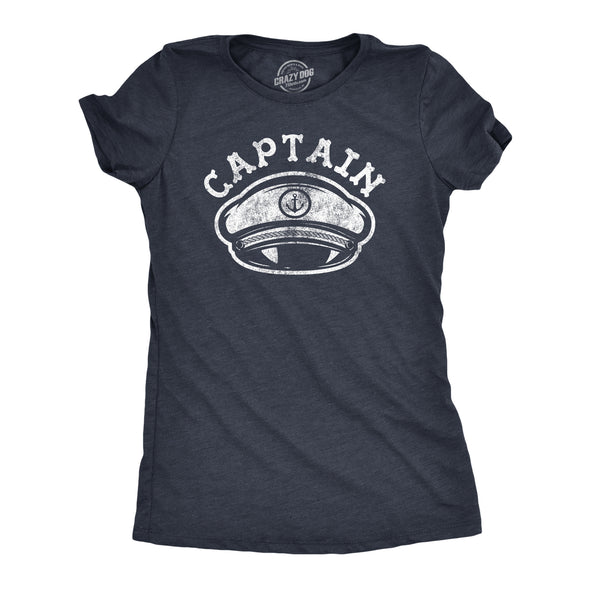 Womens Captain Tshirt Funny Boating Ocean First Mate Cruise Party Summer Vacation Tee