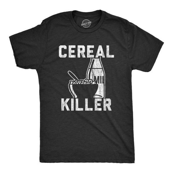 Mens Cereal Killer Tshirt Funny Breakfast Serial Sarcastic Wordplay Graphic Tee
