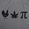 Mens Chicken Pot Pi Tshirt Funny 420 Marijuana Math Sarcastic Graphic Tee