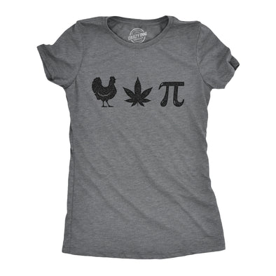 Womens Chicken Pot Pi Tshirt Funny 420 Marijuana Math Sarcastic Graphic Tee