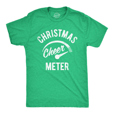 Mens Christmas Cheer Meter Tshirt Funny Holiday Xmas Party Graphic Tee
