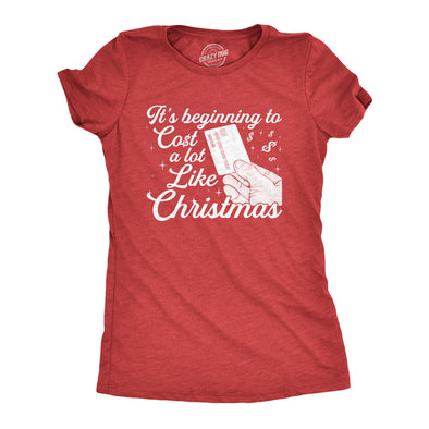 Womens It's Beginning To Cost A Lot Like Christmas Tshirt Funny Holiday Credit Card Tee