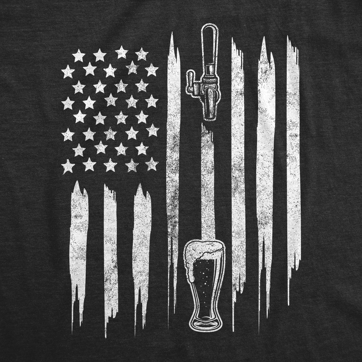 Mens Craft Beer American Flag Tshirt Cool Beer Lover Bar 4th Of July USA Graphic Tee